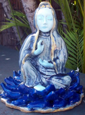 Porcelain Sculpture Blue Tara  - The Feminine Protector