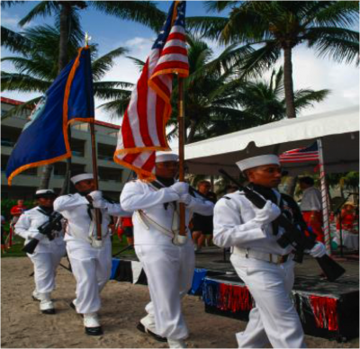 US Navy Color Guard parade