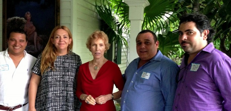 From left to right:  Neils Moleiro, Sandra Ramos, Shirley Freeman, Mayito, Alain Pino