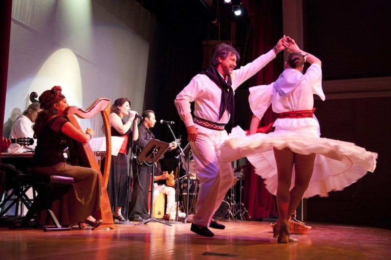 Roxana Garber and Oscar Caballero, professional Argentine tango and folkloric dancers and teachers, perform “La Galopera” accompanied by Valerie Carr, Christián Monzón and InnerNacionalSound at last year's Key West International Latin Arts Festival concert. The two will return to perform and teach workshops again at this year's event, set for November 9 and 10 in Key West, Florida. 