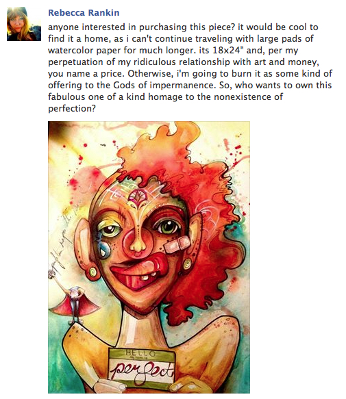 rebecca selling painting on FB