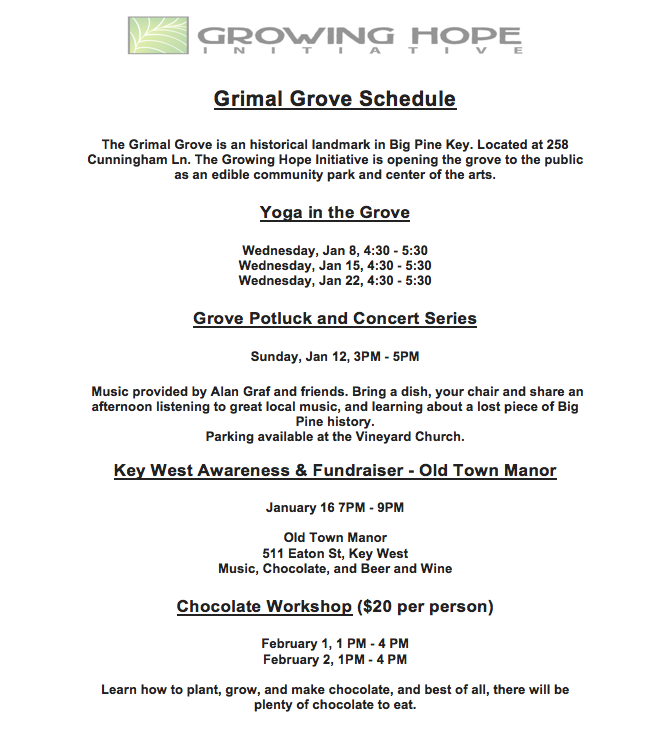 grimal grove schedule january-1